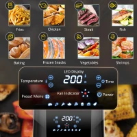 HOMCOM Air Fryer 4.7Qt, 4-in-1 Hot Oven with Air Fry, Roast, Broil, Crisp, Bake Function, Digital Touchscreen, 60-Min Timer, 8 Preset and Nonstick Basket, BPA Free(m-4)