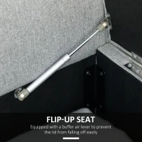 HOMCOM Modern Upholstered Storage Bench with Arms, Linen-Feel Fabric Ottoman Bench for Bedroom Entryway Living Room, Light Gray(m-6)