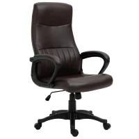 Vinsetto High Back Office Chair Swivel Executive PVC Leather Ergonomic Chair, Adjustable Height, Brown(m-11)