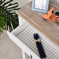 HOMCOM Modern Style Sofa Console Entry Hallway Table with Drawer and Shelves, Sturdy Build, and Large Storage, White(m-9)