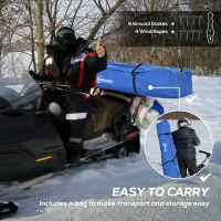 Outsunny 2-4 People Ice Fishing Shelter, Pop-Up Portable Ice Fishing Tent with Carry Bag, Two Doors, Windows and Vents, Ice Shanty for Winter Fishing, Red(m-6)