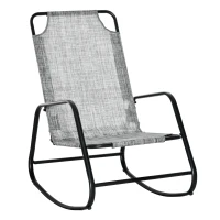 Outsunny Garden Rocking Chair, Outdoor Indoor Texteline Rocker for Patio, Balcony, Porch, Grey(m-2)