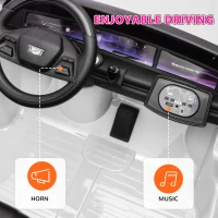 Qaba 2-Seater Ride on Truck, 12V Cadillac Escalade Licensed Kids Electric Car with Remote , Spring Suspension, White(m-10)