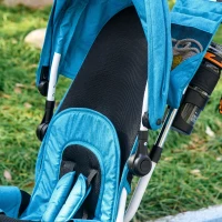 Qaba 6 in 1 Tricycle for Toddler 1-5 Years with Parent-Push Handle, Blue(m-10)