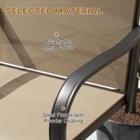 Outsunny Outdoor Bar Stools Set of 2, 360° Swivel Bar Height Chairs, 26.75" x 29.5" x 48.5", Tan(m-6)