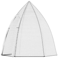 Outsunny 63" x 54" x 71" Tent-Style Mini Greenhouse, Portable Hot House for Plants with Zipper Roll Up Door and Window for Outdoor, Garden, Patio, White(m-11)