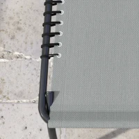 Outsunny Folding Lounge Chair, Adjustable Chaise Lounge with Headrest, Reclining Lounger Cot for Camping, Hiking, Light Grey(m-10)