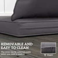 Outsunny Seat Cushion Back Pillows Replacement Set of 2, Patio Chair Cushions Set for Indoor Outdoor, Dark Grey(m-7)