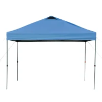 Outsunny 10' x 10' Pop Up Canopy Tent, Instant Sun Shelter with 3-Level Adjustable Height, Top Vents and Wheeled Carry Bag for Outdoor, Garden, Patio, Blue(m-11)