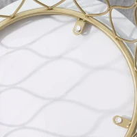 Outsunny Set of 2 Patio Round Nesting Coffee Table Set, Outdoor Stacking End Side Table with Metal Frame for Garden, Balcony, Backyard, Gold(m-9)