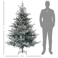 HOMCOM 6 Foot Artificial Nordic Pine Christmas Tree with Snow, Easy Assembly, Hinged Xmas Tree for Home Office Holiday(m-3)