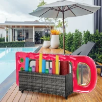 Outsunny Rolling Rattan Pool Cart(m-2)