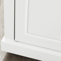 HOMCOM Rolling Kitchen Island Cart, Portable Serving Trolley Table with Drawer, Adjustable Shelf and 2 Towel Racks, Cream White(m-9)