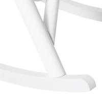 Outsunny Outdoor Wooden Rocking Chair, Single-Person Rustic Adirondack Rocker with Slatted Seat, High Backrest, Armrests for Patio, Garden and Porch, White(m-9)