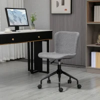 Vinsetto Home Office Chair, Swivel Task Chair with Adjustable Height and Armless Design for Small Space, Living Room, Bedroom, gray(m-2)