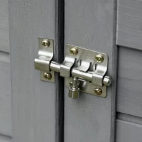 PawHut 96.5" Chicken Coop Wooden Hen House Poultry Cage Pen Portable with Wheels and Nesting Box, Chicken Cage for Backyard Outdoor, Gray(m-9)