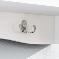 HOMCOM Coat Rack Wall Mount with Shelf, 28" Wall Coat Rack with 5 Hooks and 4 Compartments for Living Room, Entryway, White(m-10)