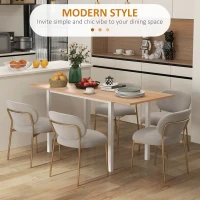 HOMCOM Extending Kitchen Table For Six, Expandable Dining Table for Small Spaces, Folding Dining Table, Natural(m-4)