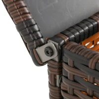 Outsunny 3 Piece Patio Furniture Set, PE Wicker Storage Table & Chairs, Red(m-8)