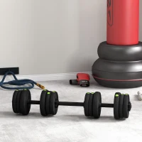 Soozier 44LBS 2-in-1 Adjustable Barbell & Dumbbells Set, Weights Set with Non-slip Handles for Men and Women Home Gym Training(m-8)