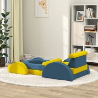 Qaba 14 Pieces Foam Climbing Blocks for Toddlers, Indoor Climb and Crawl Activity Play Set, Yellow(m-10)