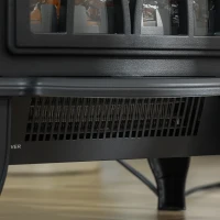 HOMCOM Electric Fireplace Heater, Freestanding Fireplace Stove with Realistic Flame and Overheat Protection, 750W/1500W, Black(m-10)