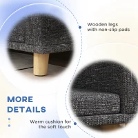 PawHut Dog Sofa for Large Dogs with Washable Cover, Anti-slip Foot Pads, Dark Grey(m-6)