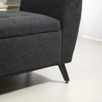 HOMCOM Upholstered Storage Bench with Arms, Modern Ottoman Bench for Bedroom, Entryway, and Living Room, Black(m-10)