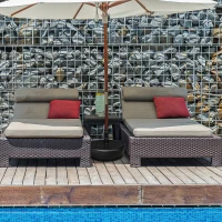 Outsunny Plastic Half Round Umbrella Base, Sand or Water Filled Half Patio Umbrella Stand Holder 40lb Water or 46lb Sand, Black(m-8)