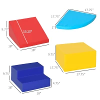 Qaba Foam Play Set for Toddlers and Children Crawling or Sliding, Multicolor(m-3)