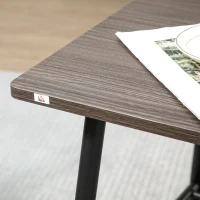 HOMCOM Square Side Table with Storage, 2-Tier End Table with Slat Shelf and Metal Frame for Living Room, Gray(m-8)