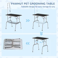 PawHut 36-inch Dog Grooming Table Stainless Steel QUALITY GUARANTEED with Adjustable Arm and Basket(m-4)