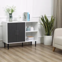 HOMCOM Sideboard Buffet Cabinet, Kitchen Cabinet, Coffee Bar Cabinet with Adjustable Shelf, Free Standing 2-Door Kitchen Cupboard for Living Room, Hallway, Gray(m-10)