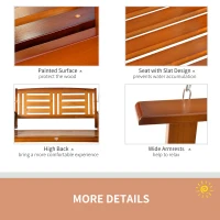 Outsunny 2 Person Front Porch Swing, Hanging Patio Swing, Outdoor Swing Bench with Pine Wood Frame and Hanging Chains for Garden and Yard(m-6)