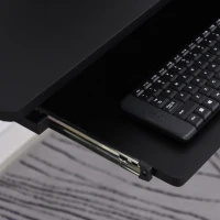 HOMCOM L-Shaped Computer Desk for PC, Corner Table for Small Spaces with Elevated Shelf, Keyboard Tray, CPU Stand, Home Office(m-10)