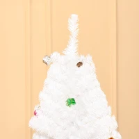 HOMCOM 5.9ft Artificial Christmas Tree Xmas Holidays Décor with Ornament White(m-9)