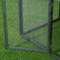 PawHut 84" Wooden Chicken Coop, Hen House Outdoor with Run Nesting Box, Asphalt Roof, Removable Tray, Ramp, Poultry Cage for 2-3 Chickens, Green(m-8)
