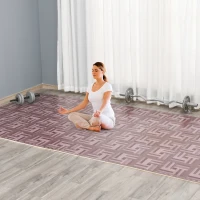 HOMCOM Soft Wood Grain EVA Foam Interlocking Floor Mats 72 Square Feet Exercise Workout Mat Kid Play Mat 18pcs(m-8)
