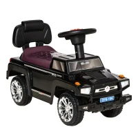 Aosom Kids Ride on Push Car, SUV Style Sliding Walking Car for Toddle with Horn, Music, Working Lights, Hidden Storage and Anti-dumping System, Black(m-1)