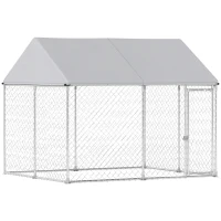 PawHut Heavy Duty Galvanized Steel Outdoor Dog Kennel with Waterproof Roof, Safety Lockable Latch System, 9.2' x 7.5' x 7.2'(m-2)