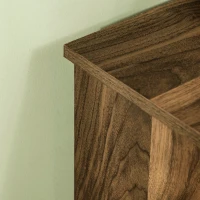 HOMCOM Sideboard with Glass Sliding Doors, Buffet Cabinet, Coffee Bar Cabinet with Adjustable Shelf, Walnut(m-7)