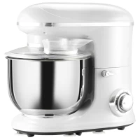 HOMCOM Stand Mixer with 6+1P Speed, 600W Tilt Head Kitchen Electric Mixer with 6 Qt Stainless Steel Mixing Bowl, Beater, Dough Hook and Splash Guard for Baking Bread, Cakes, and Cookies, Silver(m-1)