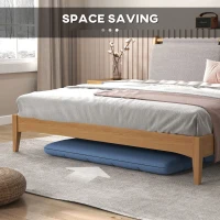 HOMCOM Floor Sofa, Foldable 2-Seater Lazy Sofa Sleeper with 9-position Backrest and 2 Pillows Light Blue(m-7)