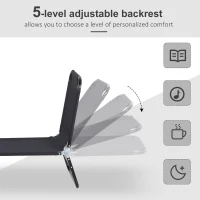 Outsunny Folding Chaise Lounge Pool Chairs, Outdoor Sun Tanning Chairs with 5-Level Reclining Back, Steel Frame for Beach, Yard, Patio, Black(m-4)