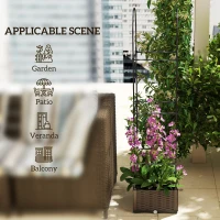 Outsunny Raised Garden Bed with Trellis, Self-Watering Planter Box, 69.7" Tomato Planters for Climbing Plants Vegetable Vine Flowers(m-7)