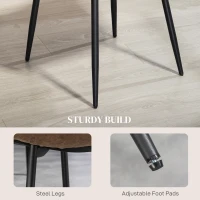 HOMCOM Retro Dining Table Chairs Set of 4, PU Leather Upholstered Kitchen Table Chairs for Living Room, Bedroom(m-6)