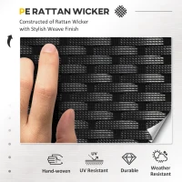 Outsunny 6 Pieces Patio Furniture Set with Cushion, Outdoor PE Rattan Wicker Sectional Conversation Furniture Sofa with Storage Table and Coffee Table, Beige(m-4)