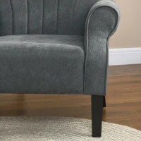 HOMCOM Fabric Accent Chair, Modern Armchair with Wood Legs, Dark Gray(m-8)