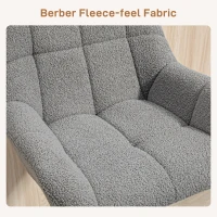 HOMCOM Swivel Barstools Set of 2 Adjustable Bar Stools with Footrest Armrests for Dining Room Grey(m-6)