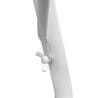 Outsunny Adjustable Balcony Hanging Railing Table, Metal Mounting Mini Wall Desk Storage Rack, Outdoor Flower Stand Serving Table Half Round, White(m-10)